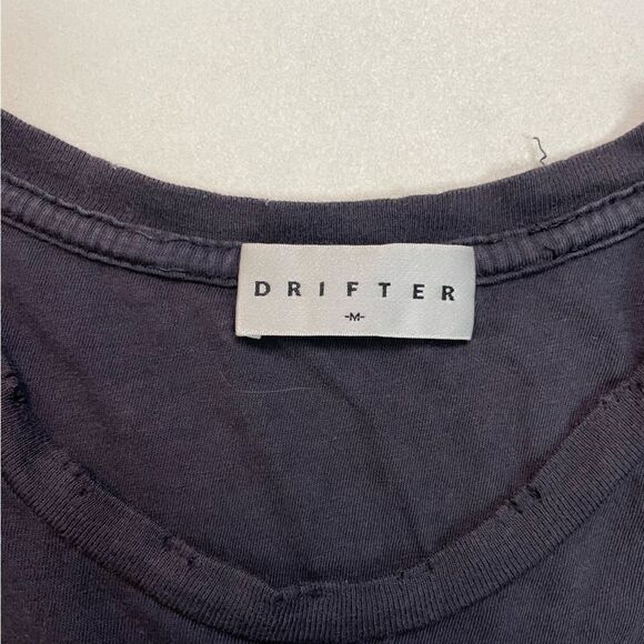 Drifter Distressed T-shirt Men Medium Navy Blue Short Sleeve - Picture 4 of 6